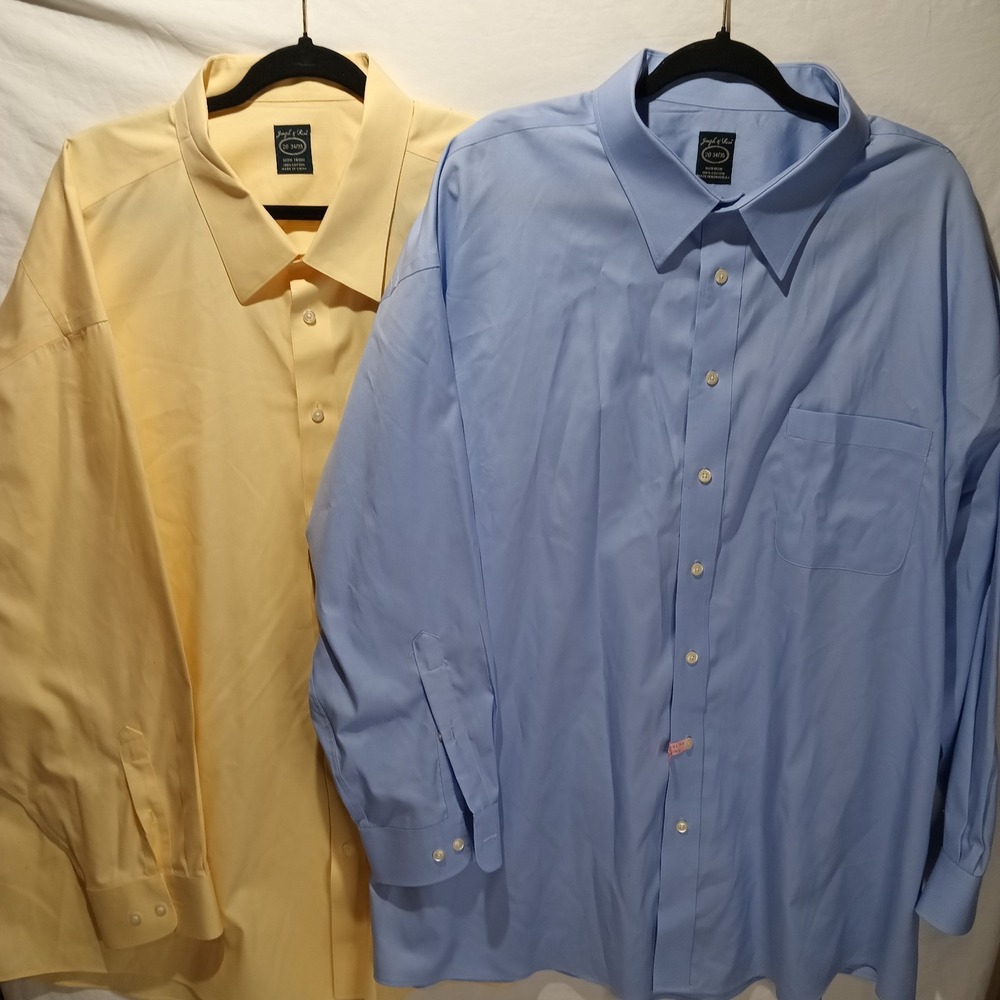 Joseph And Feiss Long Sleeve Button-up Shirt. 4XL. Blue And Yellow.